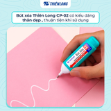  Bút xóa Thiên Long CP-02 thiết kế trẻ trung, mực xóa nhanh khô, che phủ tốt, an toàn với người dùng và không độc hại tới môi trường 