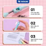 Combo 5/10/20/40 bút chì bấm 2B ngòi 2mm Thiên Long PC-032 tích hợp chuốt chì trên thân bút vô cùng tiện lợi - Màu thân Pastel giao ngẫu nhiên 