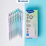  Combo 5 bút bi Thiên Long TL-105 ngòi 0.5mm mực xanh/đỏ/đen thân bút màu pastel thời trang tự động thu ngòi thân màu pastel PRO 027 