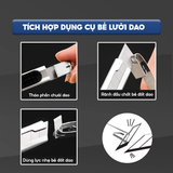  Dao rọc giấy Thiên Long KN-009 thiết kế tiện dụng chắc chắn, lưỡi dao sắt bén, khóa tự động thông minh an toàn cho người dùng 