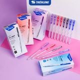  Hộp 20 cây bút bi Thiên Long TL-027 mực xanh/đỏ/đen ngòi 0.5mm dạng bấm cò, nét viết đều dành cho học sinh, văn phòng 