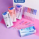  Combo 5 bút bi Thiên Long TL-027 mực xanh/đỏ/đen ngòi 0.5mm dạng bấm cò, nét viết đều dành cho học sinh, văn phòng 