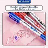 Combo 5/10 bút lông dầu 2 đầu bút Thiên Long PM-04 bám dính tốt trên các vật liệu: Giấy, gỗ,nhựa, thủy tinh, gốm, sứ 