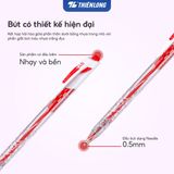  Combo 5/20 cây bút bi Thiên Long TL-079 ngòi 0.5mm mực xanh/đỏ/đen nét viết thanh mảnh thiết kế trẻ trung năng động 