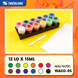  Bộ 12 lọ màu nước Colokit Thiên Long WACO-05 dung tích 15ml với 12 màu chuyên dụng màu sắc tươi sáng, dễ dàng pha màu, an toàn khi sử dụng 
