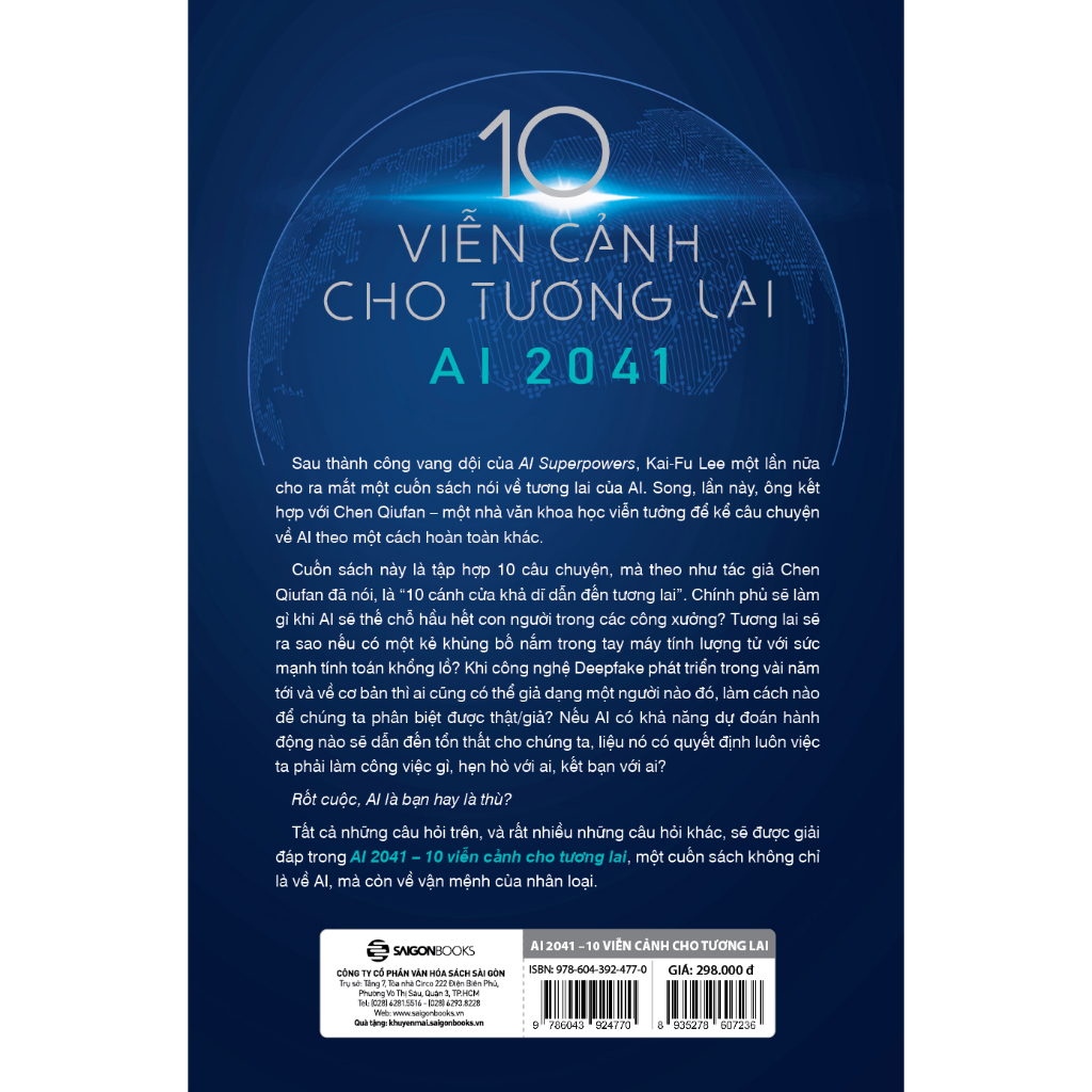  Sách - AI 2041 - 10 viễn cảnh cho tương lai - Chen Qiufan,Kai-Fu Lee 