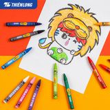  Bút sáp màu Thiên Long Colokit CR-C016 có 12 màu tươi sáng tiêu chuẩn Châu Âu an toàn cho trẻ em tô màu, vẽ tranh 