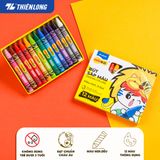  Bút sáp màu Thiên Long Colokit CR-C016 có 12 màu tươi sáng tiêu chuẩn Châu Âu an toàn cho trẻ em tô màu, vẽ tranh 