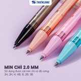  Combo 5/10/20 cây bút chì bấm Thiên Long PC-030 ngòi 2mm dễ thay ruột, tích hợp chuốt chì trên thân bút tiện lợi - Màu thân pastel giao ngẫu nhiên 