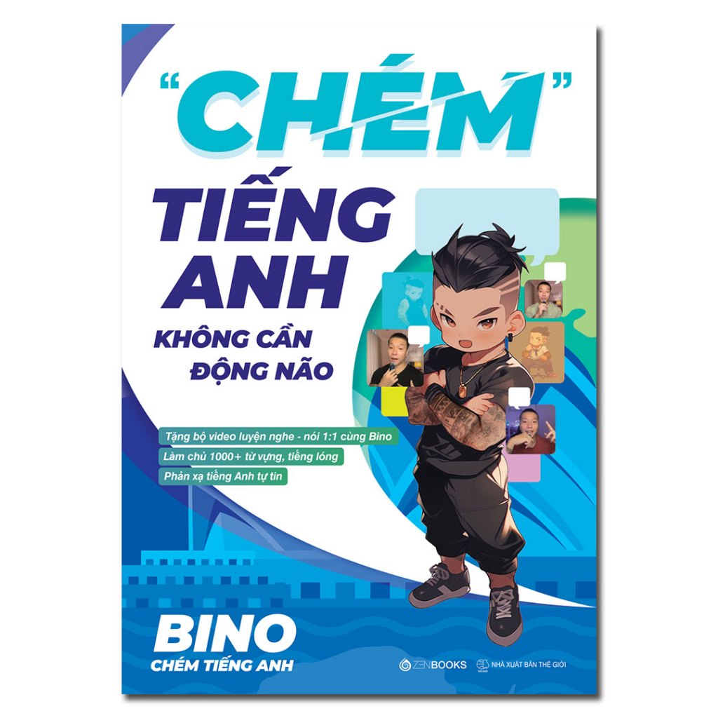  Sách - Chém Tiếng Anh Không Cần Động Não - Vũ Vi Bình  (Bino chém tiếng Anh) 