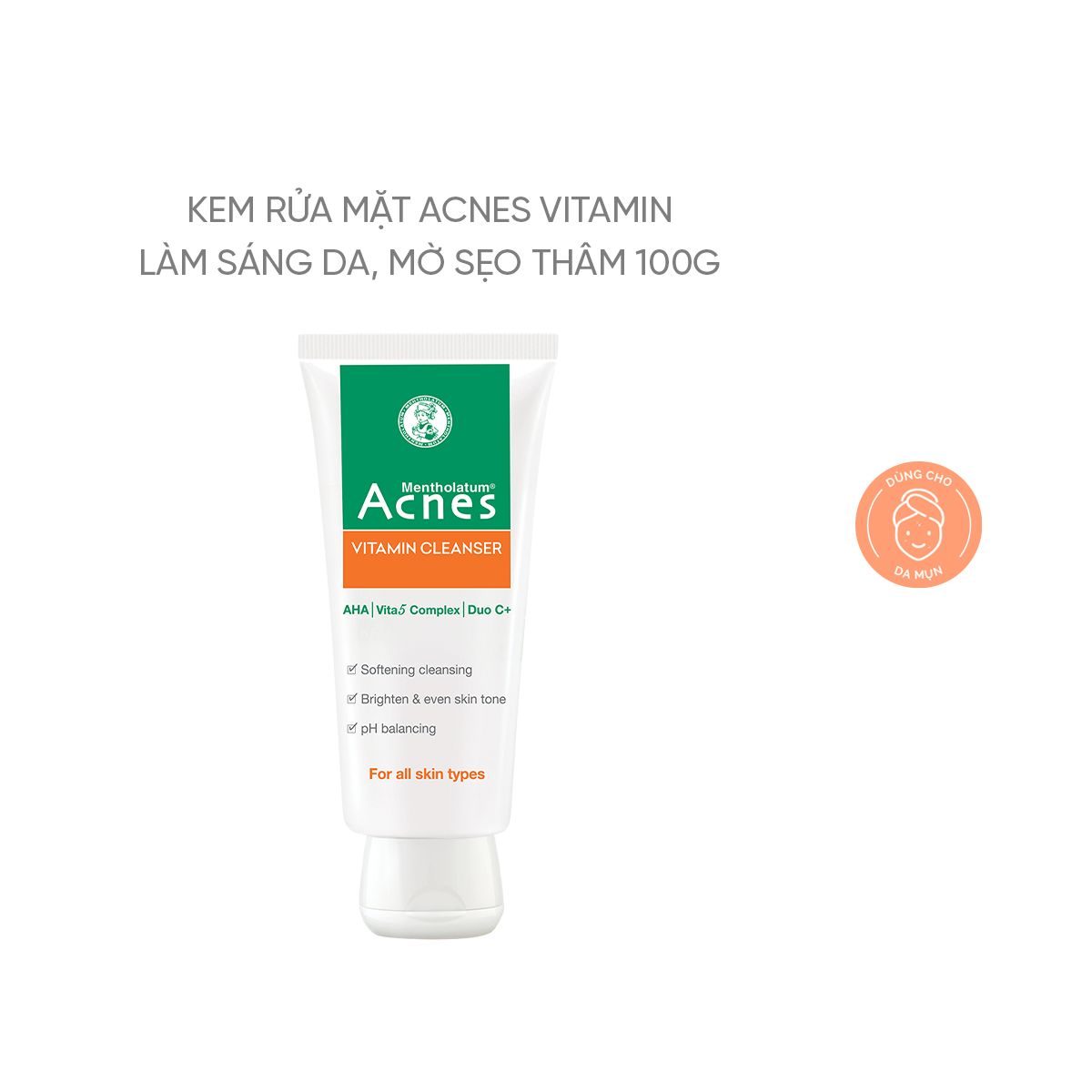  Kem Rửa Mặt ACNES Vitamin Làm Sáng Da, Mờ Sẹo Thâm 100g - Sản Phẩm Chính Hãng Tại Zitore 