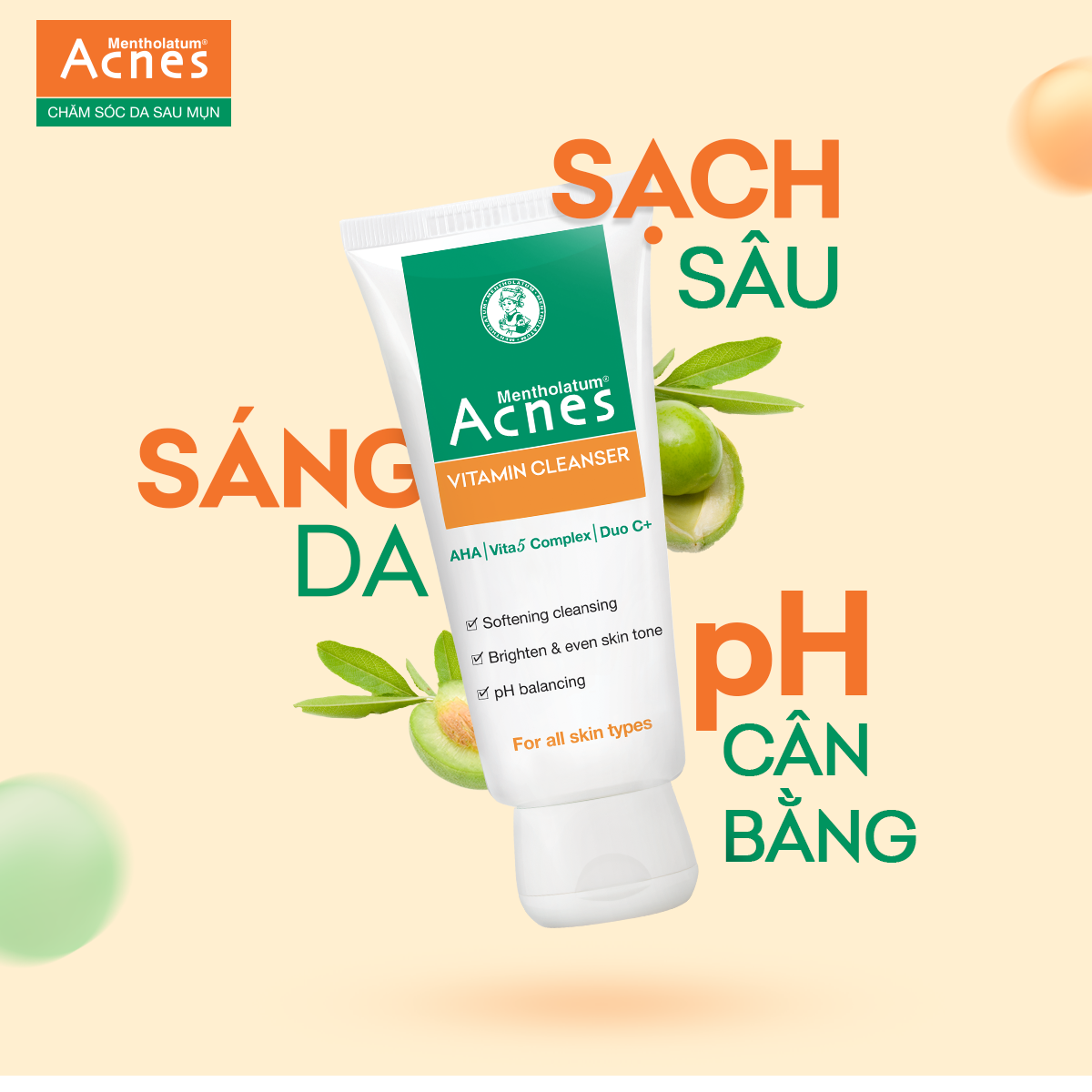  Kem Rửa Mặt ACNES Vitamin Làm Sáng Da, Mờ Sẹo Thâm 50g - Sản Phẩm Chính Hãng Tại Zitore 