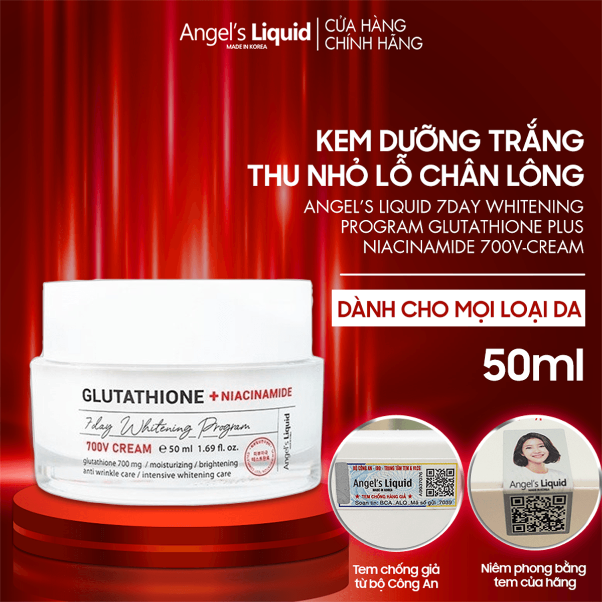  Kem Dưỡng ANGEL'S LIQUID Dưỡng Sáng Da, Mờ Thâm Nám 50mL - Sản Phẩm Chính Hãng Tại Zitore 