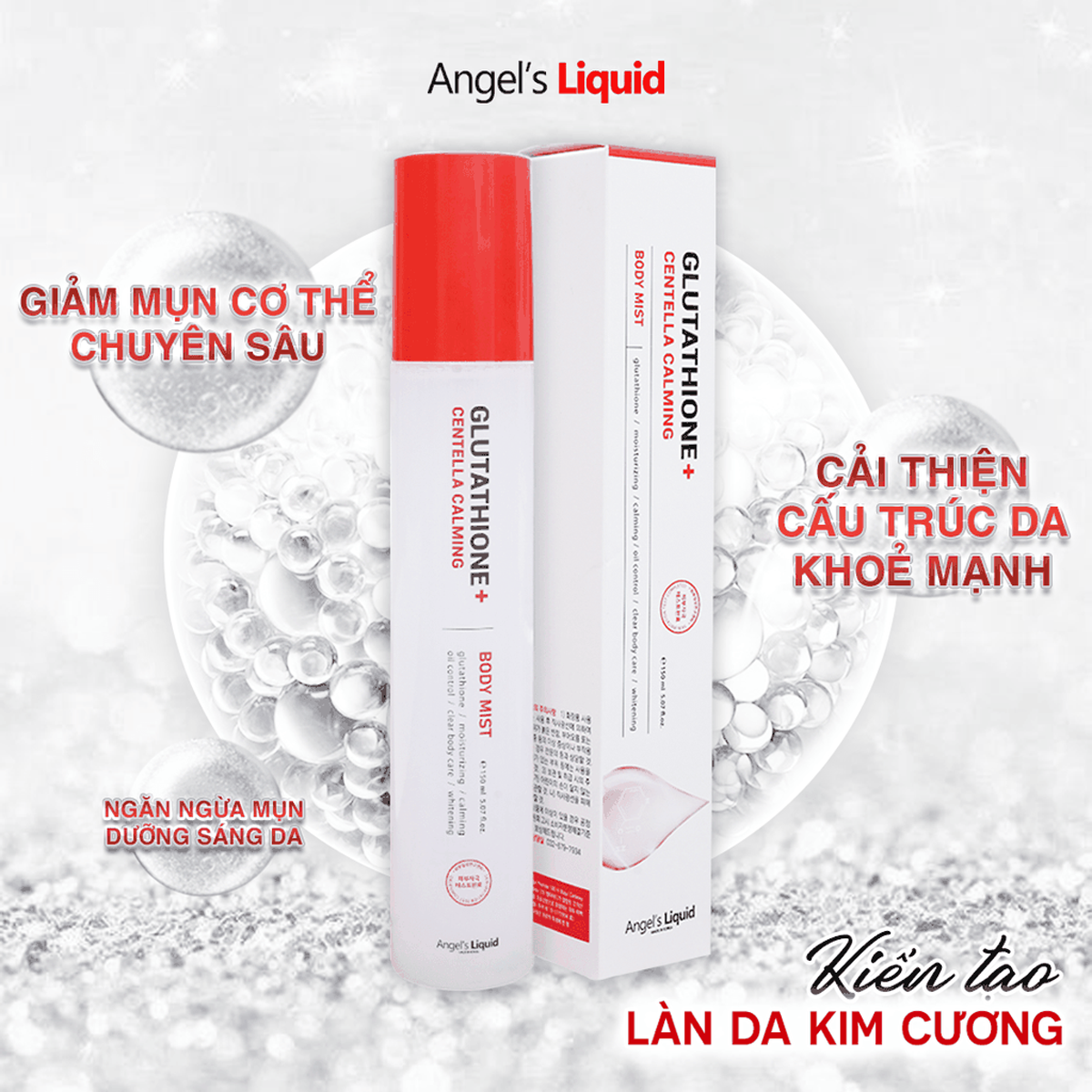  Xịt Giảm Mụn Lưng ANGEL'S LIQUID Dưỡng Sáng Cơ Thể 150ml - Sản phẩm chính hãng tại Zitore 