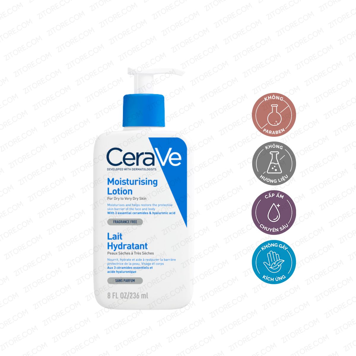  Sữa Dưỡng Thể CERAVE Cho Da Khô Đến Rất Khô 236mL - Sản Phẩm Chính Hãng Tại Zitore 