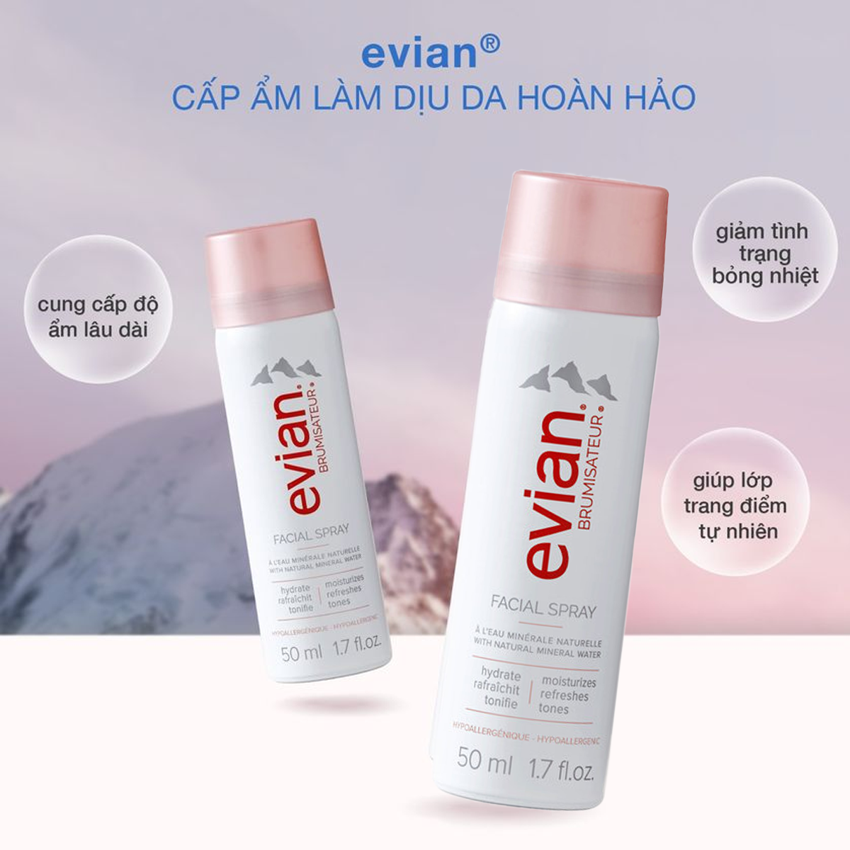 Xịt Khoáng Evian Cấp Ẩm Và Làm Dịu Da 50ML