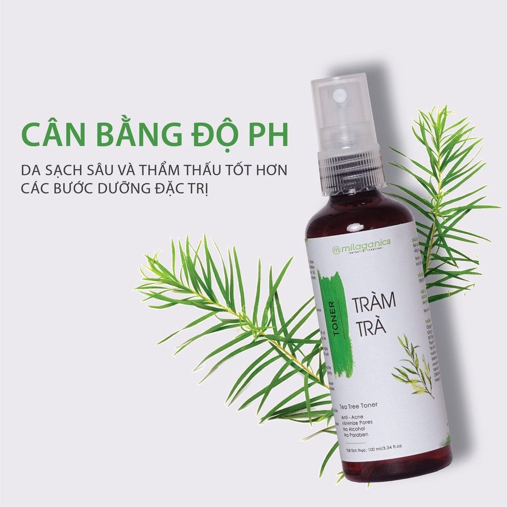  Toner MILAGANICS Tràm Trà Ngừa Mụn & Cân Bằng Độ Ph 100mL - Sản Phẩm Chính Hãng Tại Zitore 