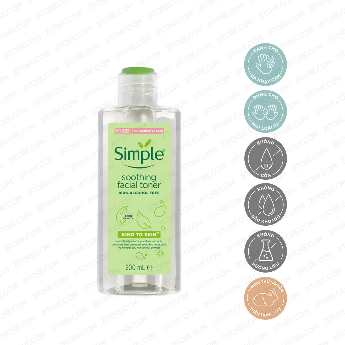  Nước Cân Bằng SIMPLE Làm Dịu Da & Cấp Ẩm 200mL - Sản Phẩm Chính Hãng Tại Zitore 