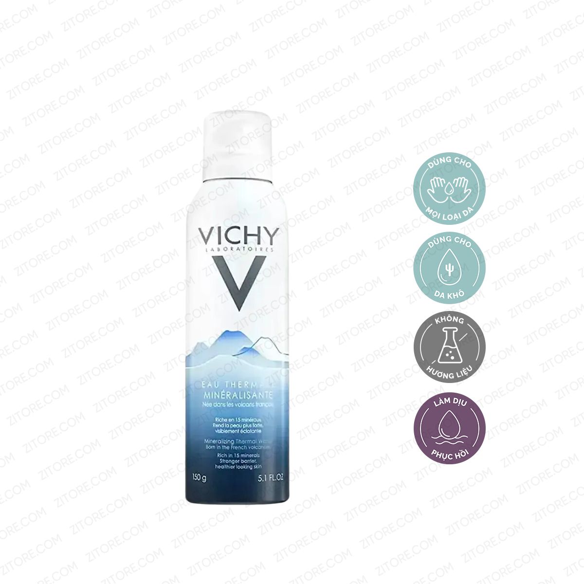  Xịt Khoáng VICHY Làm Dịu, Củng Cố & Cấp Ẩm Cho Da 150mL - Sản Phẩm Chính Hãng Tại Zitore 