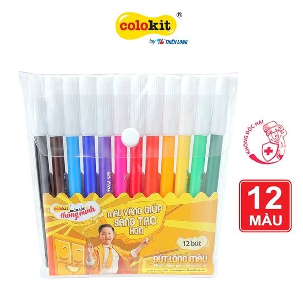 Bút Lông Màu Fp-01 Colokit 12 Màu Chính Hãng - Có Tại Hiệu Sách Mai