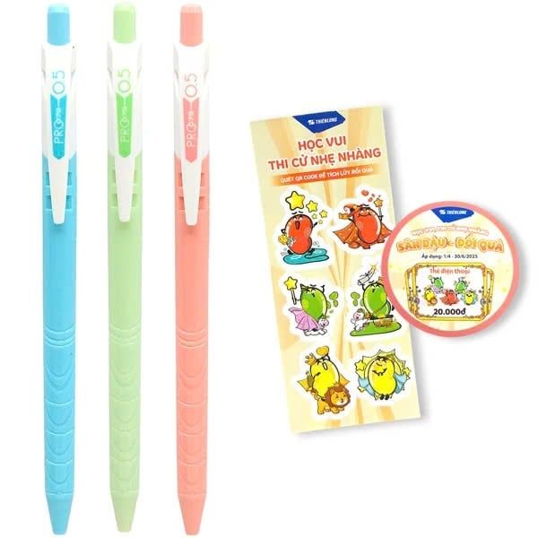 Bút Gel Butter Thiên Long GELB-018 ngòi 0.5mm (3 chiếc/vỉ)