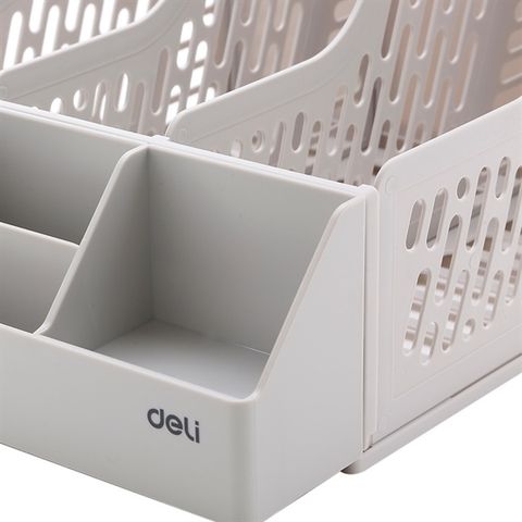 Giá tài liệu 3 ngăn kèm cắm bút Deli EZ00112 (12/24)