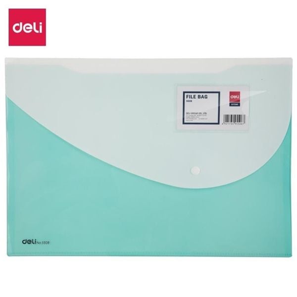 Túi đựng hồ sơ 2 ngăn nhiều màu giao ngẫu nhiên Deli E5506 (10/200/400)
