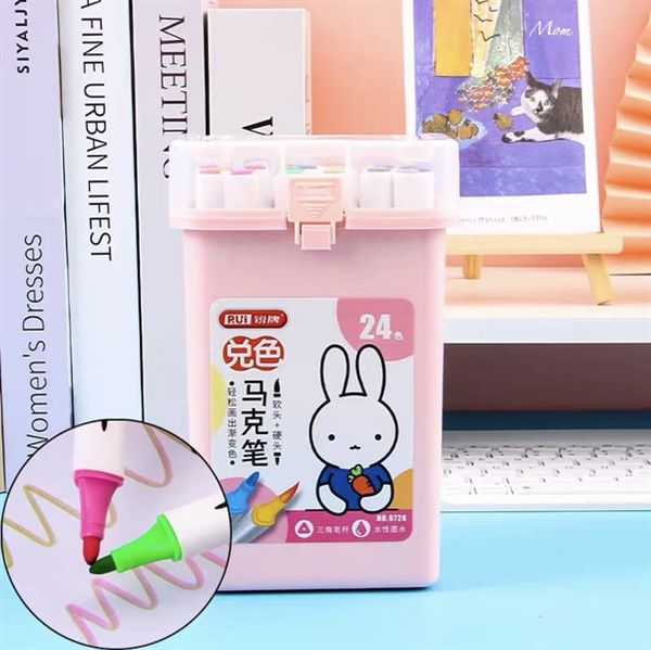 Bút Dạ Mầu Marker 2 Đầu Rui No.6726 Chính Hãng - Có Tại Hiệu Sách Mai