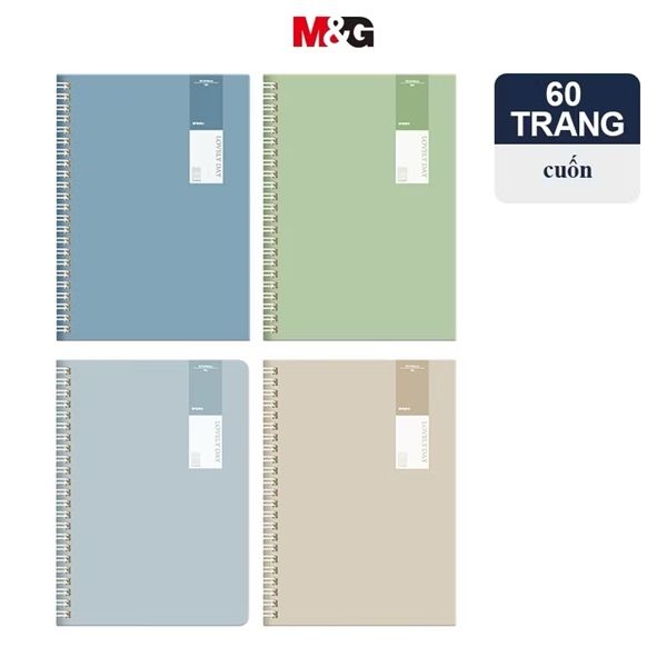 Sổ viết kẻ ô khổ A5 gáy lò xo dẻo 60 tr/q (14.2x20.3)cm (64/128) APNDC017