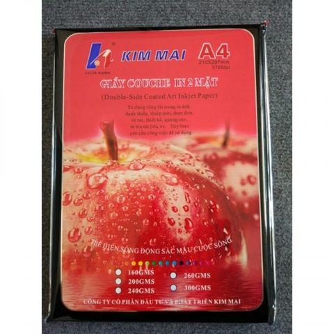 Giấy in ảnh A4 kim mai bóng 2 mặt 200g (50)