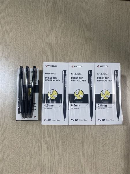 Bút Gel Bấm 0.5mm Việt Lợi Vl-801 Chính Hãng - Có Tại Hiệu Sách Mai