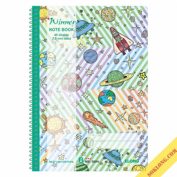 Vở Kẻ Ngang Lò Xo 80/12/200 Trang Klong Chính Hãng - Có Tại Hiệu Sách Mai