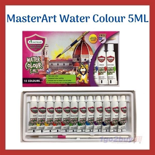 Màu nước 12 màu dạng tuýp kèm cọ vẽ MasterArt (96)