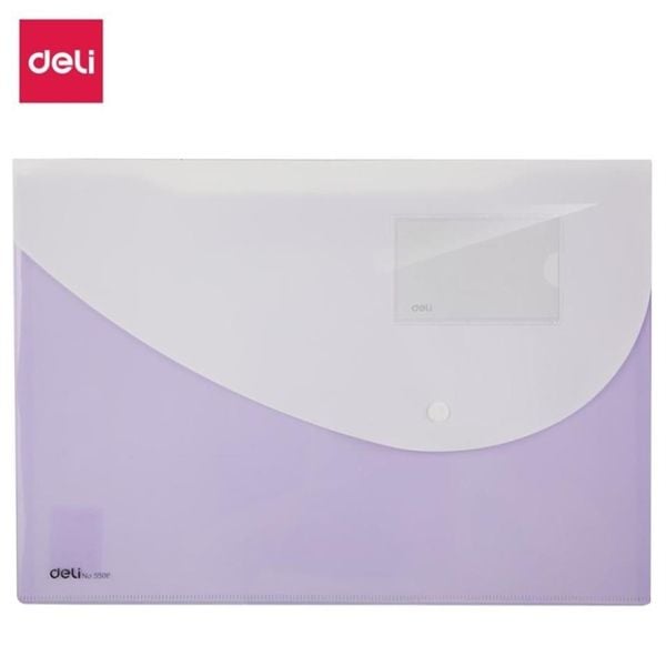 Túi đựng hồ sơ 2 ngăn nhiều màu giao ngẫu nhiên Deli E5506 (10/200/400)