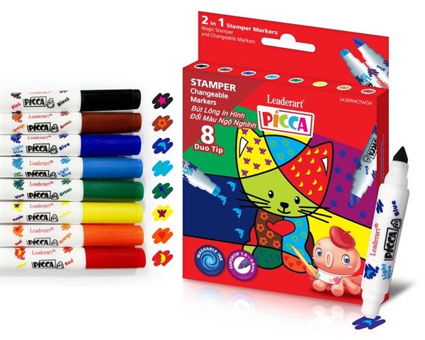 Bút Dạ Màu Kèm Dấu Đổi Mầu Leaderart Chính Hãng - Có Tại Hiệu Sách Mai