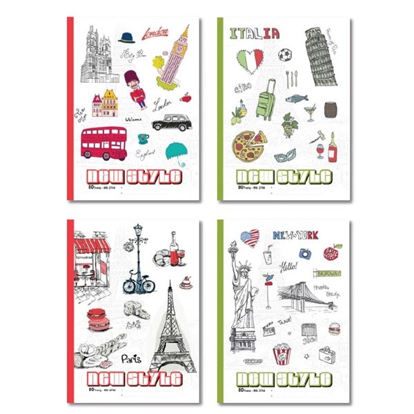 Vở kẻ ngang ĐL70gsm ghim gáy Hải Tiến New Style