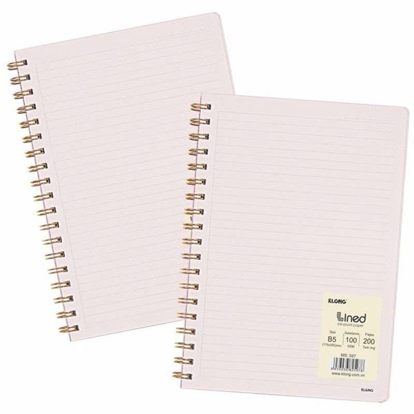 Vở Dash Line Lò xo khổ B5 bìa nhựa Klong ĐL100gsm