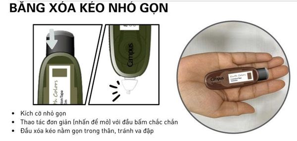 Xoá băng Mini Campus Earth Colors 5mm x 5m (10/200)