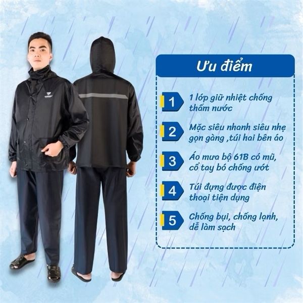 Bộ áo mưa 1 lớp 61B