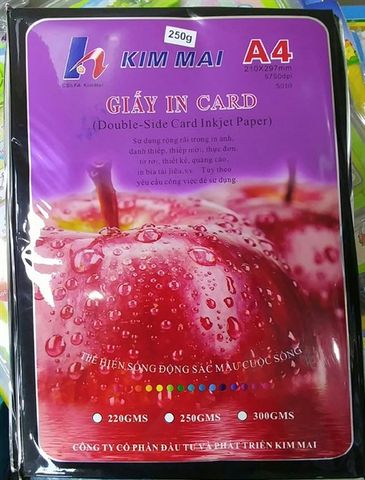 Giấy in Card A4 Kim Mai không bóng 250g (50)