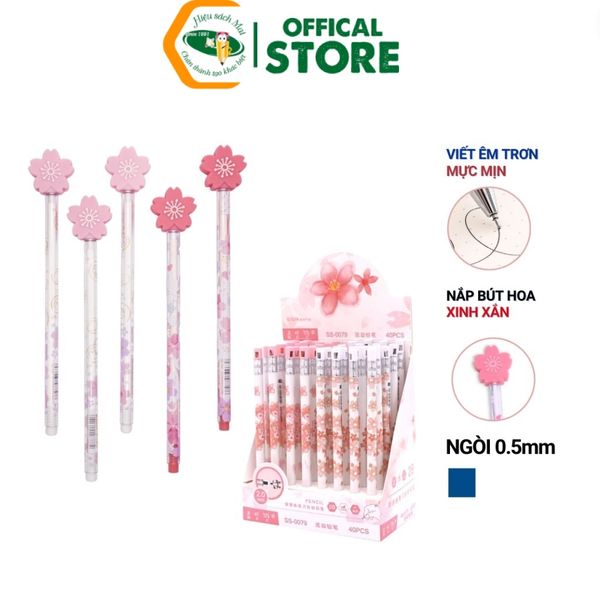 Bút Nước Xanh 0.5mm Hoa Anh Đào 24 Agpt0571B Chính Hãng - Có Tại Hiệu Sách Mai