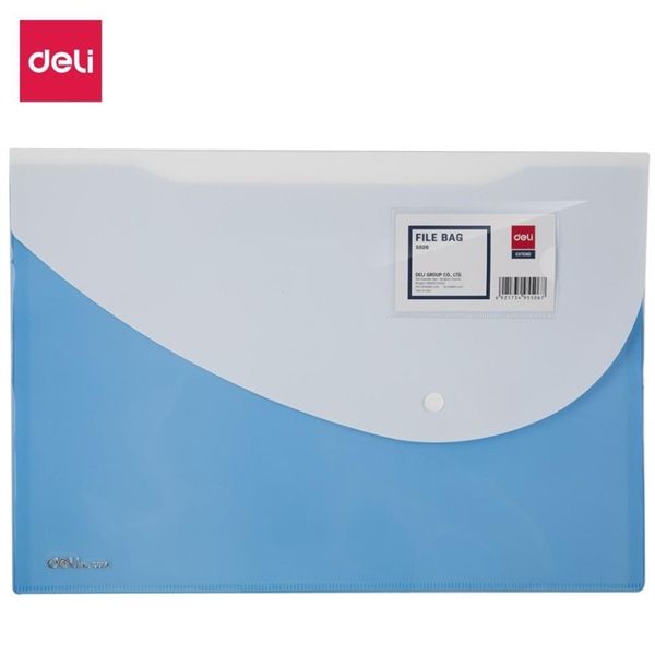 Túi đựng hồ sơ 2 ngăn nhiều màu giao ngẫu nhiên Deli E5506 (10/200/400)