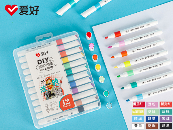 Bộ bút dạ màu Acrylic AIHAO PM5510 12 màu (96)