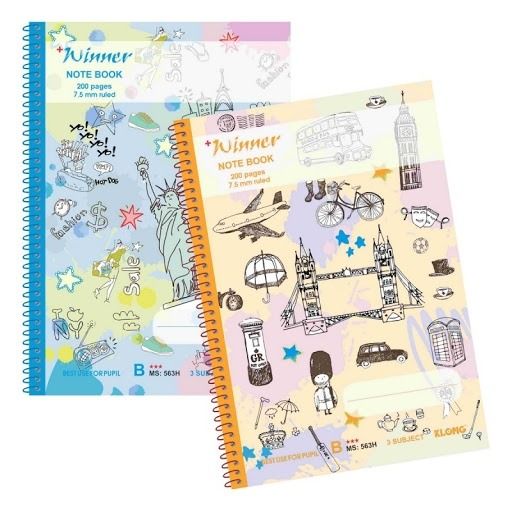 Vở Kẻ Ngang Lò Xo 80/12/200 Trang Klong Chính Hãng - Có Tại Hiệu Sách Mai