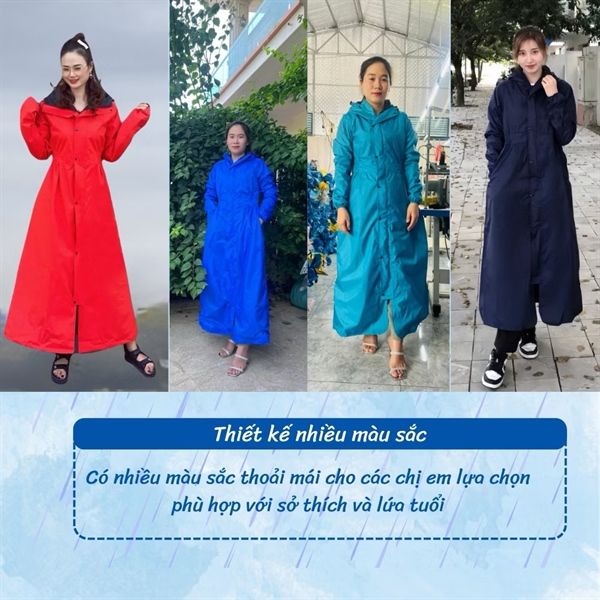 Áo mưa măng tô vải PU + lớp lót bên trong Tuấn Phong 52A