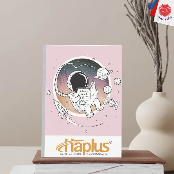 Vở kẻ ngang gáy vuông ép keo đa lớp Haplus Giấy vàng - chống lóa ĐL70gsm