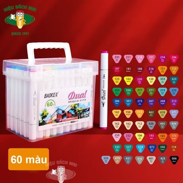Bút Dạ Màu Marker Baoke Chính Hãng - Có Tại Hiệu Sách Mai