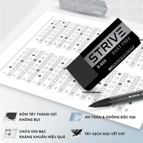 Gôm tẩy Strive Thiên Long E-035 (20/800)