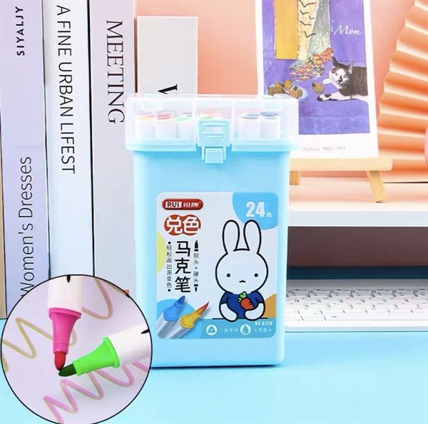 Bút Dạ Mầu Marker 2 Đầu Rui No.6726 Chính Hãng - Có Tại Hiệu Sách Mai