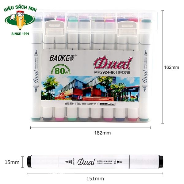 Bút Dạ Màu Marker Baoke Chính Hãng - Có Tại Hiệu Sách Mai